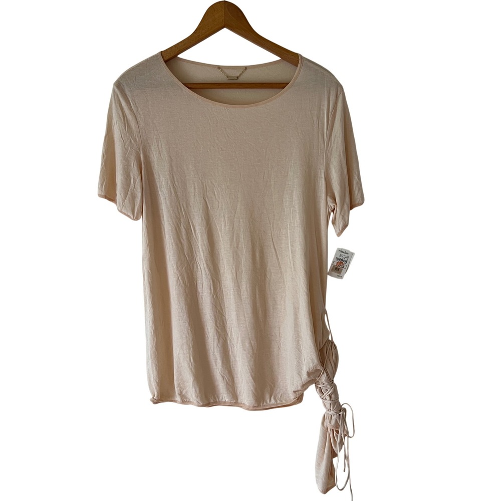 The Row Dawn Side Tie T-Shirt Large Pink Top Luxury Designer Balletcore Minimal